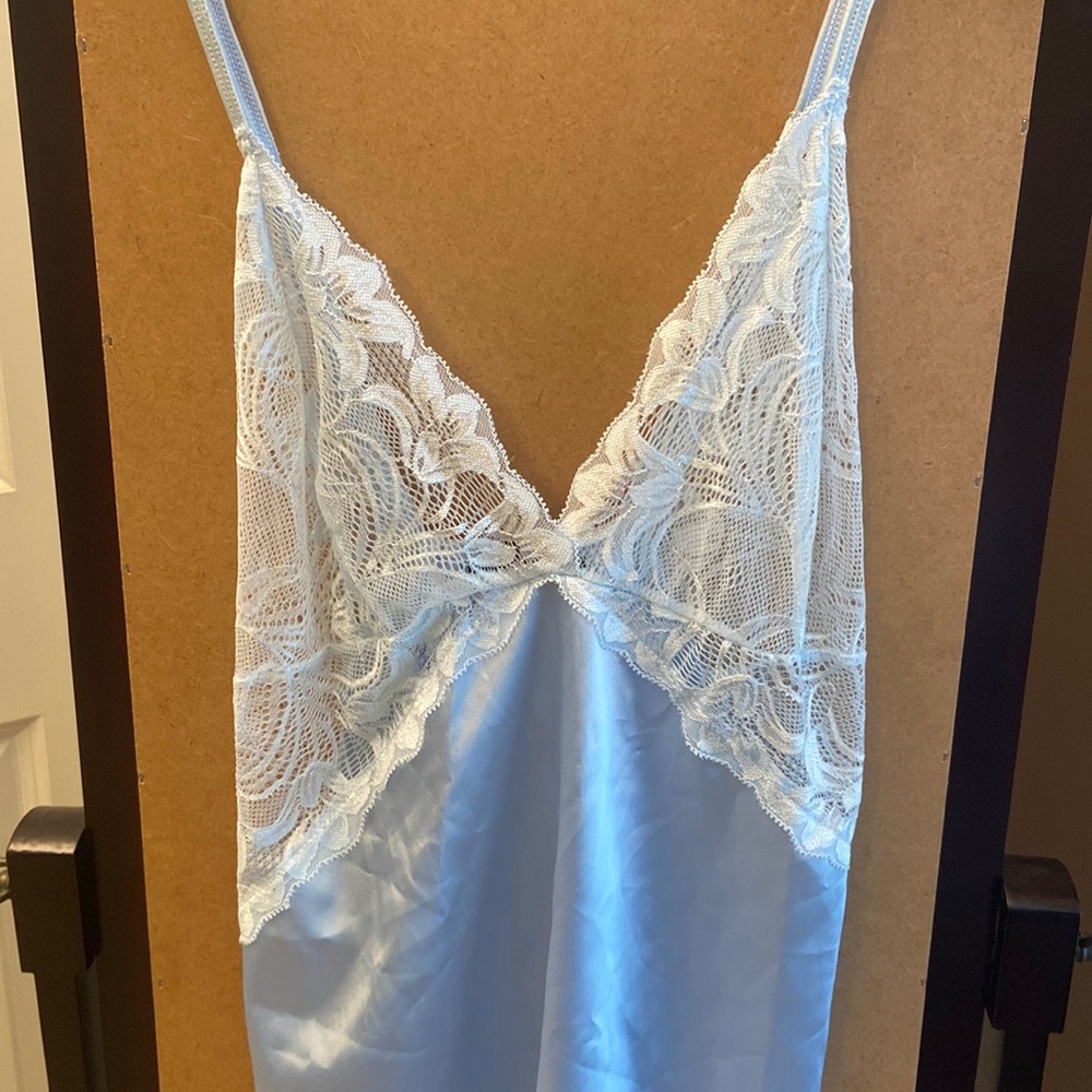 NWOT Avid Love lace satin blue chemise XL